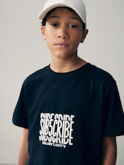 Blue/Black Subscribe Short Sleeve Relaxed Heavyweight T-Shirts 2Pk (3-16yrs) - Image 5 of 9