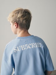 Blue/Black Subscribe Short Sleeve Relaxed Heavyweight T-Shirts 2Pk (3-16yrs) - Image 6 of 9