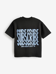 Blue/Black Subscribe Short Sleeve Relaxed Heavyweight T-Shirts 2Pk (3-16yrs) - Image 8 of 9