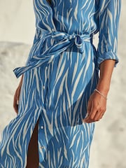 Sosandar Blue Camo Midi Shirt Dress - Image 5 of 5