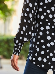 Sosandar Black Chrome Tie Neck Blouse - Image 5 of 5