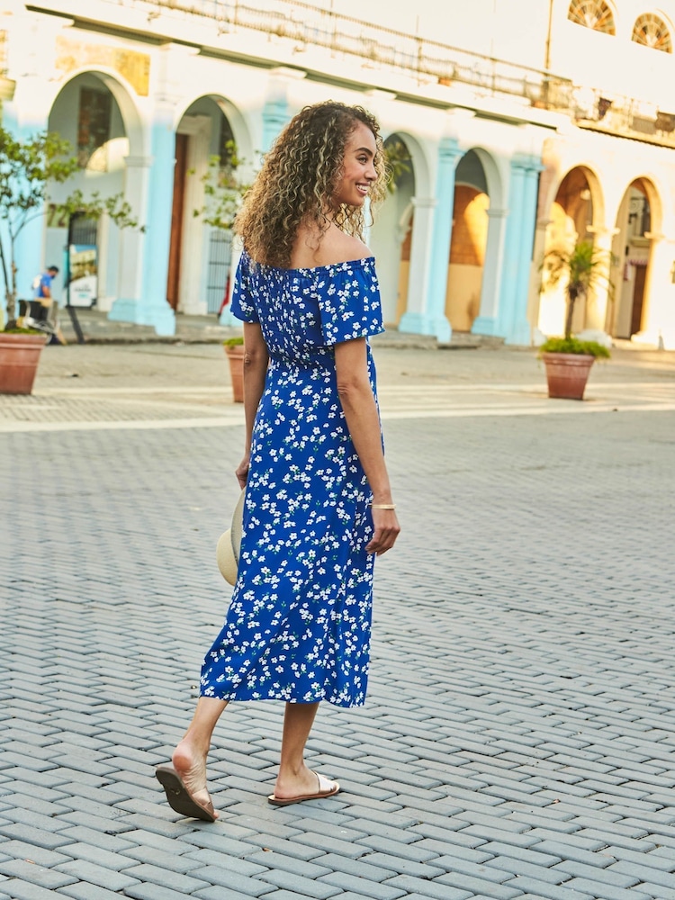 Sosandar Blue Bardot Dress - Image 2 of 4