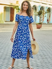 Sosandar Blue Bardot Dress - Image 3 of 4