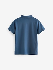 Navy Revere Collar Short Sleeve Polo Shirt (3-16yrs) - Image 2 of 3