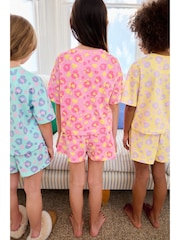 Pastel Leopard Print Short Pyjamas 3 Pack (3-16yrs) - Image 2 of 11