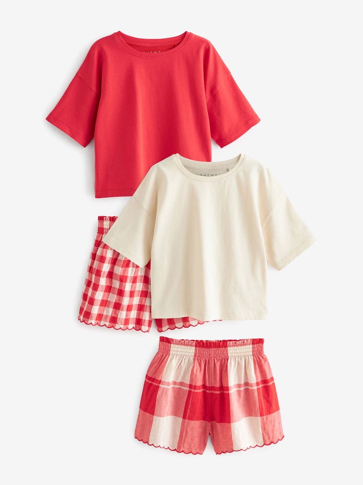 Red/ White Woven Check Pyjamas 2 Pack (3-16yrs) - Image 1 of 1 Red/ White Woven Check Pyjamas 2 Pack (3-16yrs) - Image 1 of 1