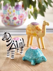 Lucy Tiffney Set of 3 Green/Yellow Animal Ornament - Image 1 of 7