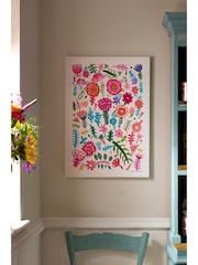 Lucy Tiffney Pink/Green Floral Canvas - Image 1 of 4