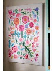 Lucy Tiffney Pink/Green Floral Canvas - Image 2 of 4