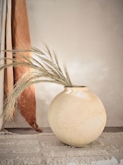 French Connection Cream Round Large Papier Mache Vase - Image 1 of 3