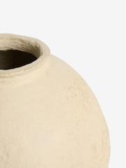 French Connection Cream Round Large Papier Mache Vase - Image 3 of 3