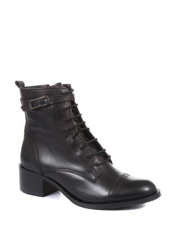 Jones Bootmaker Black Madie Heeled Leather Ankle Boots - Image 3 of 6