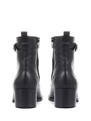 Jones Bootmaker Madie Heeled Leather Ankle Black Boots - Image 4 of 6