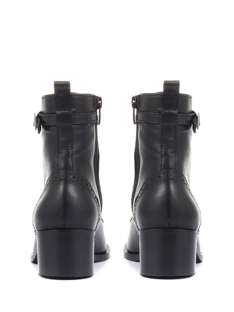 Jones Bootmaker Black Madie Heeled Leather Ankle Boots - Image 4 of 6