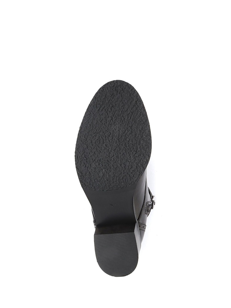 Jones Bootmaker Madie Heeled Leather Ankle Black Boots - Image 6 of 6