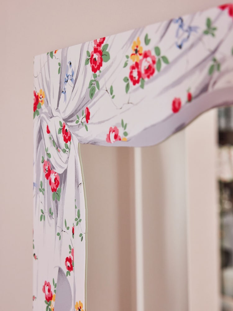 Cath Kidston Pink/White Curtain Printed Mirror - Image 2 of 4