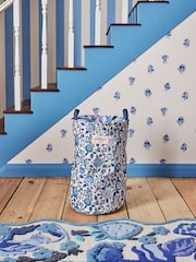 Cath Kidston Blue/White Floral Laundry Hamper - Image 1 of 6