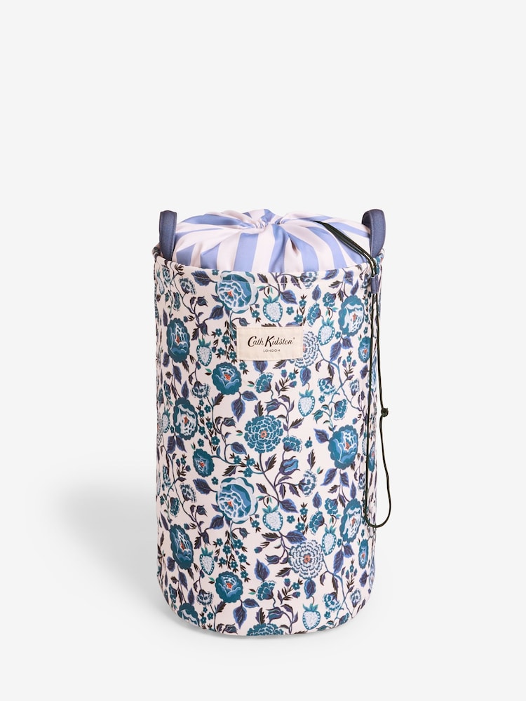 Cath Kidston Blue/White Floral Laundry Hamper - Image 4 of 6