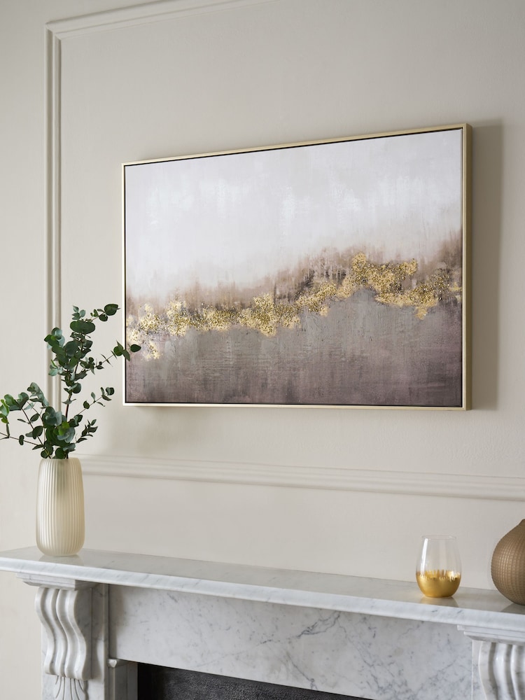 Lipsy Ombre Gold Foil Wall Art - Image 1 of 4