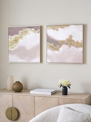 Lipsy Set of 2 Gold Ombre Wall Art - Image 1 of 4