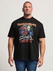 BadRhino Big & Tall Black Ironmaiden Run To Hills T-Shirt - Image 1 of 6