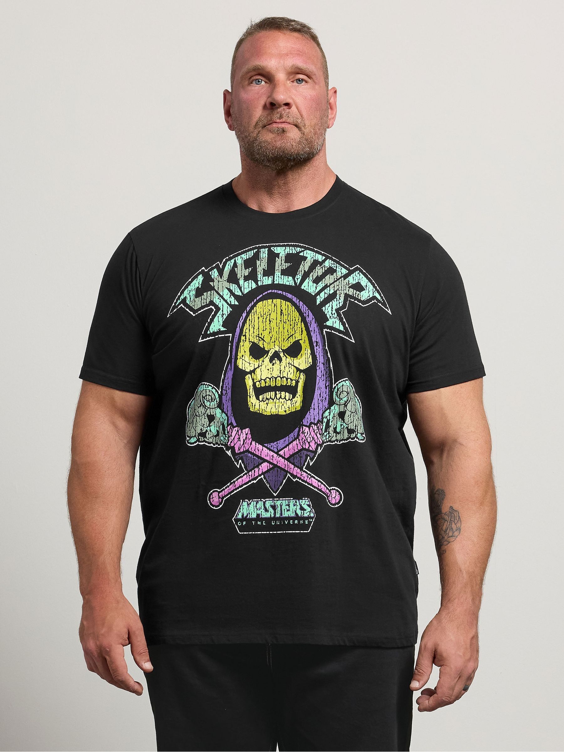 Badrhino Big & Tall Men's Black Masters Of Universe T-Shirt