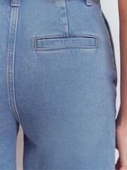 Boden Blue Pleat Front Denim Shorts - Image 5 of 6