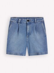 Boden Blue Pleat Front Denim Shorts - Image 6 of 6