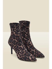 Sosandar Brown Ava Stretch Sock Boots - Image 4 of 5
