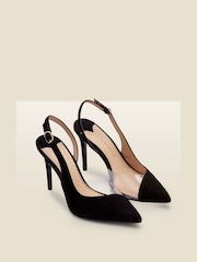 Sosandar Black Carmen Perspex Slingback Court Shoes - Image 1 of 5