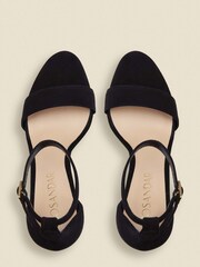 Sosandar Black Nia Suede Barely There High Sandals - Image 3 of 4