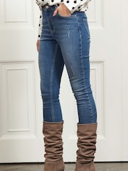 Sosandar Brown Suede Heeled Slouch High Leg Boots - Image 4 of 4