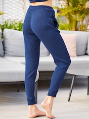 Sosandar Blue Premium Textured Slim Leg Joggers - Image 2 of 4