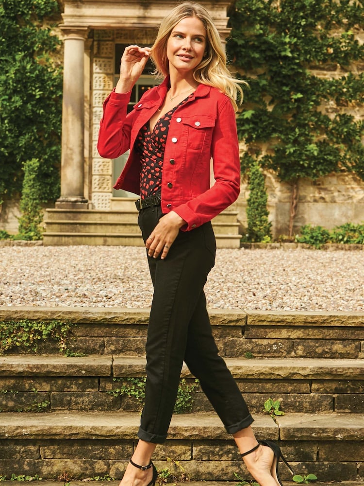 Sosandar Black Slim Leg Mom Jeans - Image 2 of 5 Sosandar Black Slim Leg Mom Jeans - Image 2 of 5