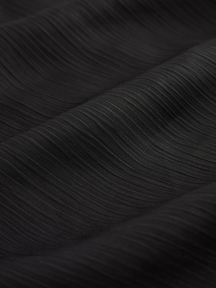 Black Corsage Neck Ruffle Front Detail Sleeveless Blouse - Image 7 of 7