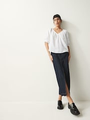 White Washed V-Neck 100% Cotton Blouse - Image 2 of 7