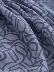 Navy Blue Geometric Print Cowl Neck Cap Sleeve Top - Image 5 of 5