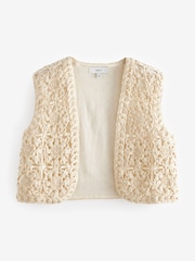 Ecru Cornelli Craft Sleeveless Cropped Waistcoat - Image 5 of 6