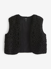 Black Cornelli Craft Sleeveless Cropped Waistcoat - Image 5 of 6