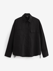 Black Utility Ruched Side Long Sleeve Shirt - Image 5 of 7