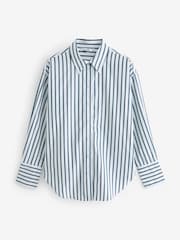 Navy and White Stripe Oversized cotton shirt - Image 5 of 6