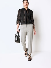 Black Lace Insert 3/4 Sleeve Shirt - Image 3 of 6