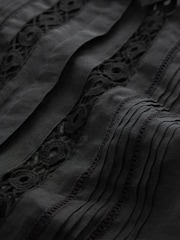 Black Lace Insert 3/4 Sleeve Shirt - Image 6 of 6