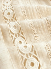 Natural Lace Insert 3/4 Sleeve Shirt - Image 7 of 7