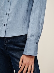 Blue Powder Finish Cropped Shirt - Image 5 of 7