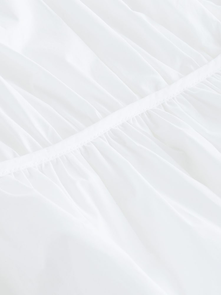 White Poplin Layered Tie Blouse - Image 6 of 6 White Poplin Layered Tie Blouse - Image 6 of 6
