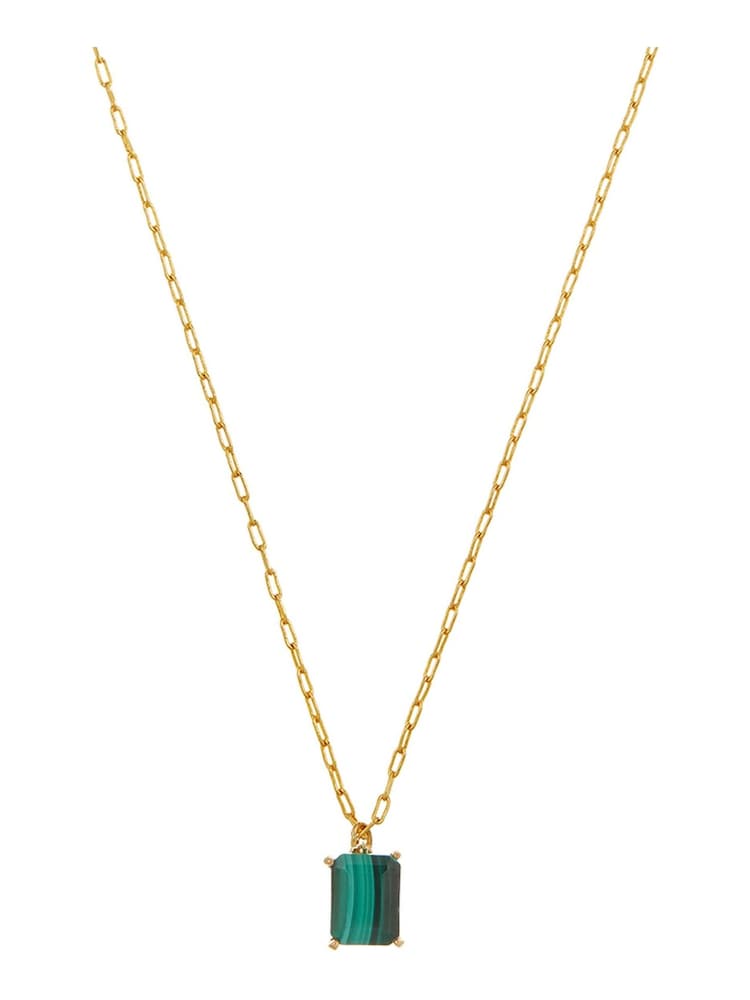 Orelia London Semi Precious Malachite Claw Set Necklace - Image 1 of 3