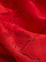 Red Lace Long Sleeve Blouse - Image 4 of 4