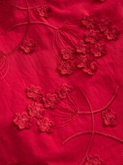 Red Tie Neck Floral Blouse - Image 7 of 7