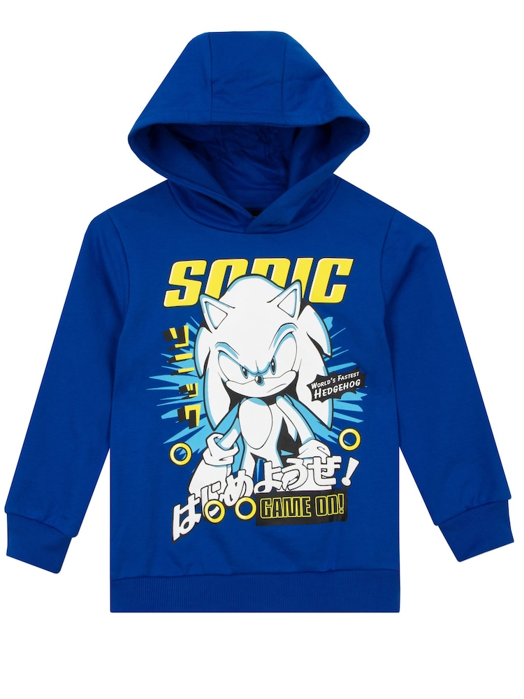 Character Blue 100% Cotton Sonic Hoodie - Image 2 of 5